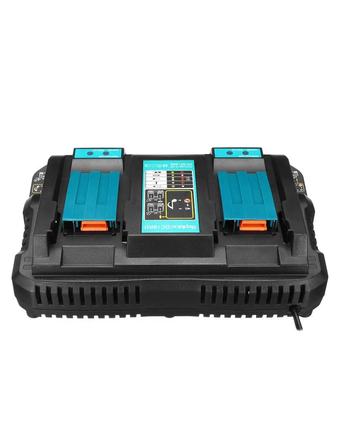 Cargador doble DC18RD 4 A para Makita batería de herramientas 14,4volt-18volt BL1830 BL1840 BL1850 BL1860 LXT400