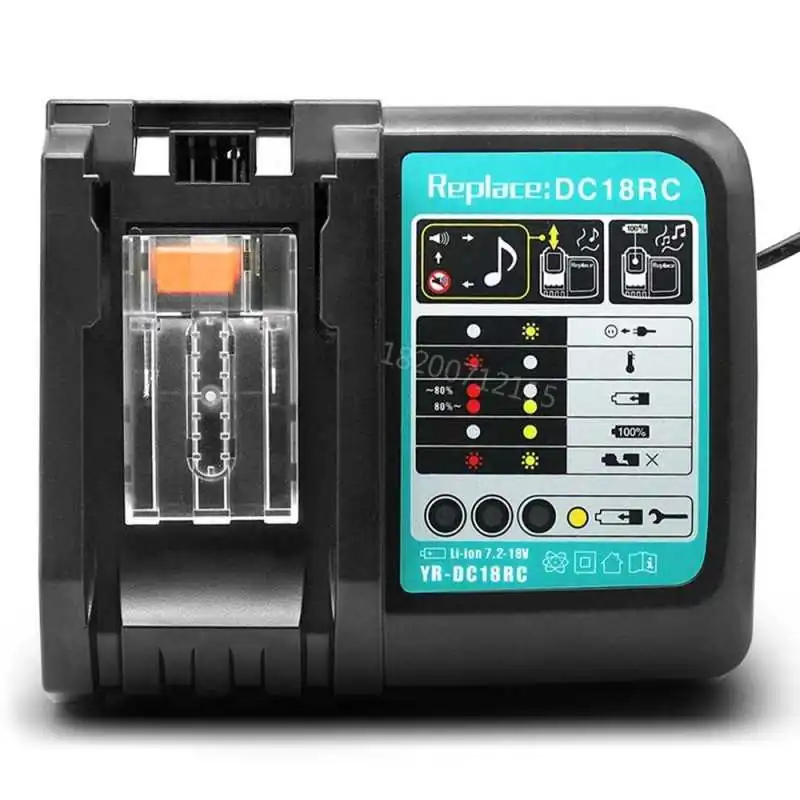 For Makita Battery Charger Replacement DC18RC 14.4V-18V 3A Li-Ion Battery Rapid Charger Abakoo - 1