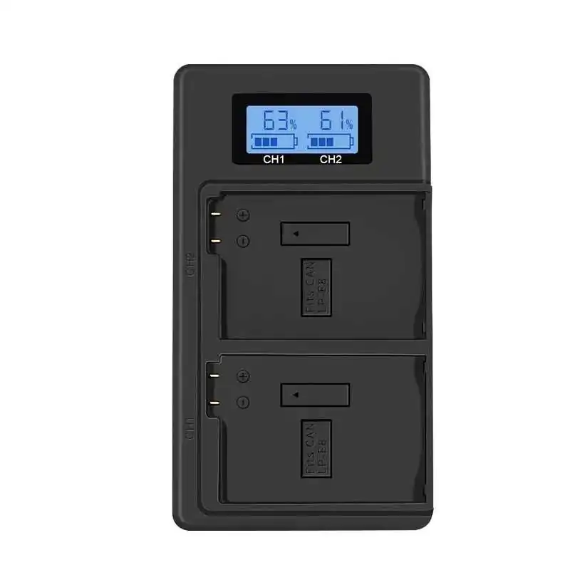 For Canon LP-E8 Battery LCD Dual Charger for Canon EOS 550D 600D 650D 700D X4 X5 X6i X7i T2i ELE ELEOPTION - 1