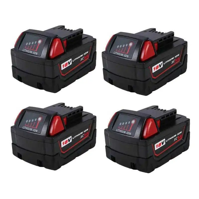 For Milwaukee 18V 5.0Ah M18 Lithium-Ion Battery Replacement (4 Pack) ELE ELEOPTION - 1