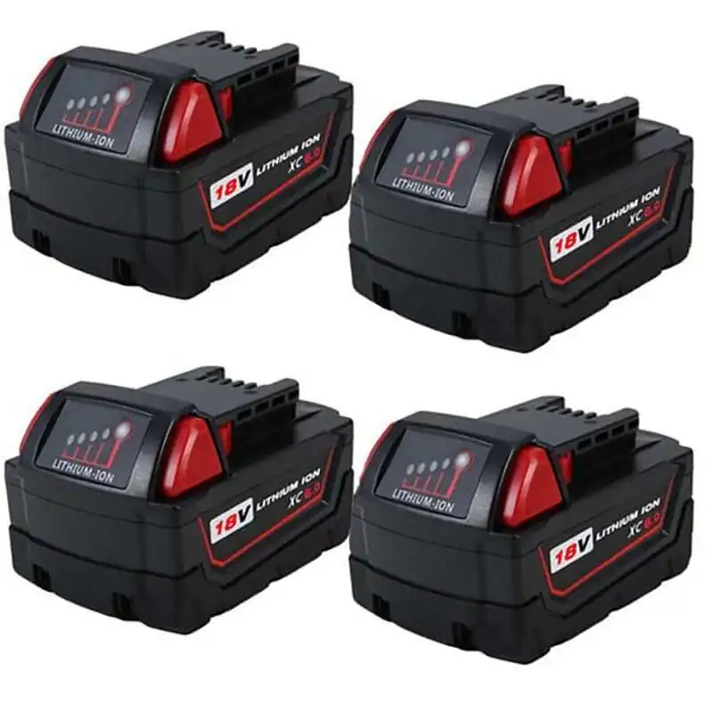 For Milwaukee 18V 6.0Ah M18 Lithium-Ion Battery Replacement (4 Pack) ELE ELEOPTION - 1