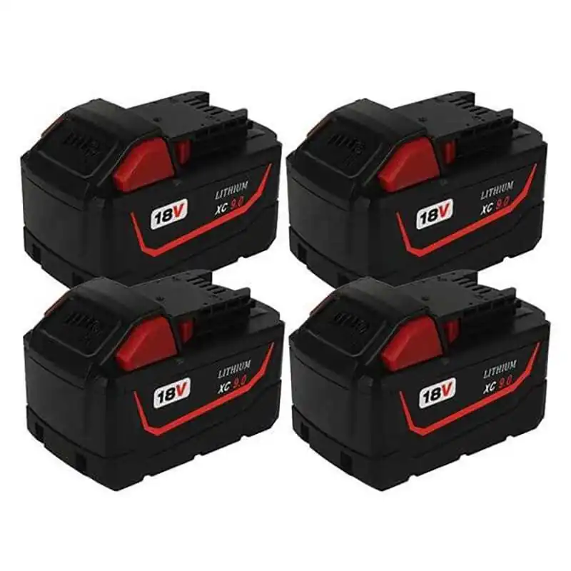 For Milwaukee 18V 9.0Ah M18 Lithium-Ion Battery Replacement (4 Pack) ELE ELEOPTION - 1