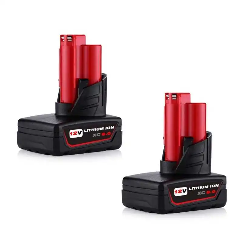 For Milwaukee 12V 6.0Ah M12 Lithium-Ion Battery Replacement (Twin Pack) ELE ELEOPTION - 1
