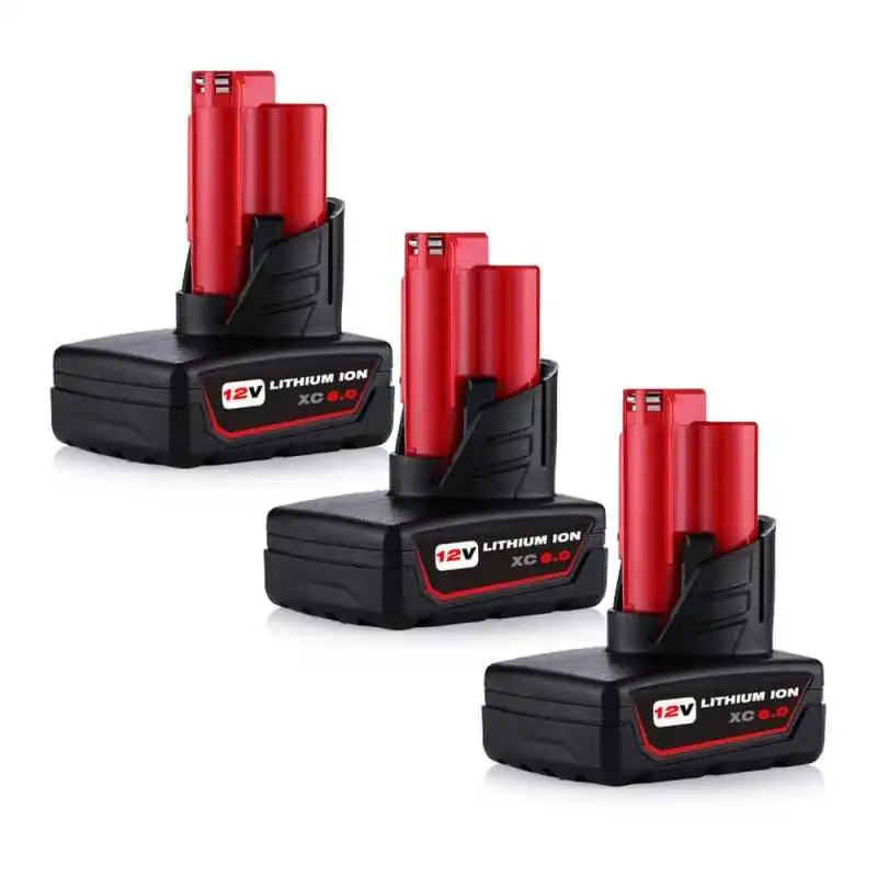 For Milwaukee 12V 6.0Ah M12 Lithium-Ion Battery Replacement (3 Pack) ELE ELEOPTION - 1