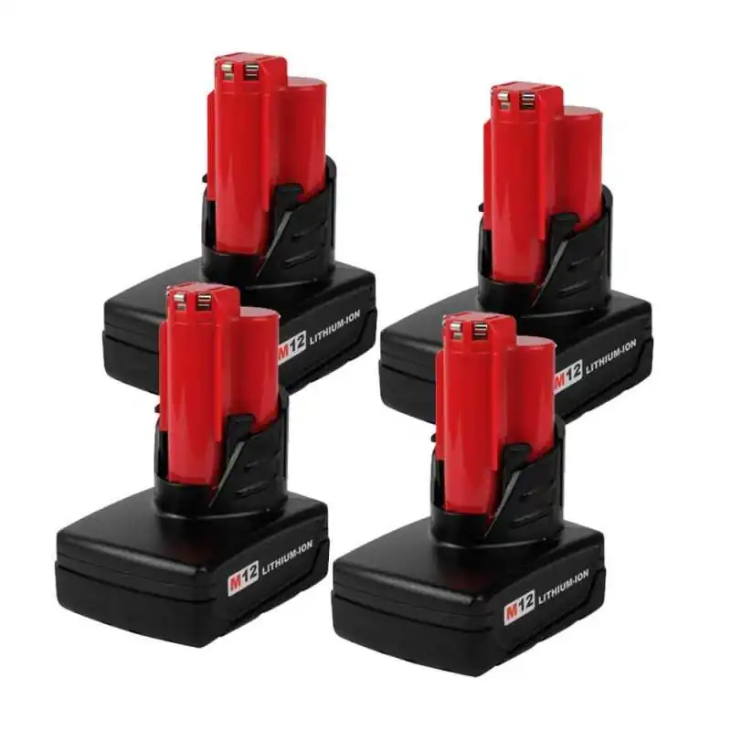 For Milwaukee 12V 5.0Ah M12 Lithium-Ion Battery Replacement (4 Pack) ELE ELEOPTION - 1