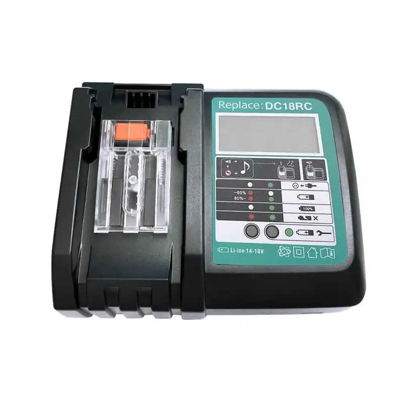 For Makita DC18RC 14.4V-18V 3A Li-Ion Battery Rapid Charger Replacement With LCD Display ELE ELEOPTION - 1