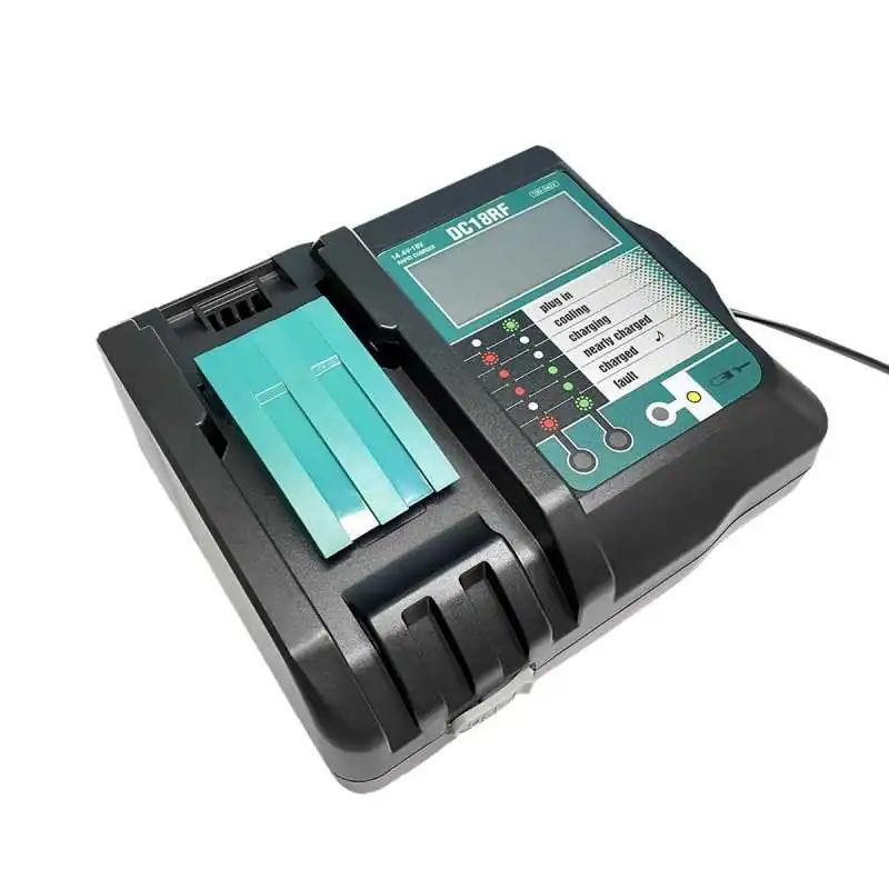 For Makita 14.4V-18V 3.5A DC18RF Li-Ion Battery Rapid Charger Replacement With LCD Display ELE ELEOPTION - 1