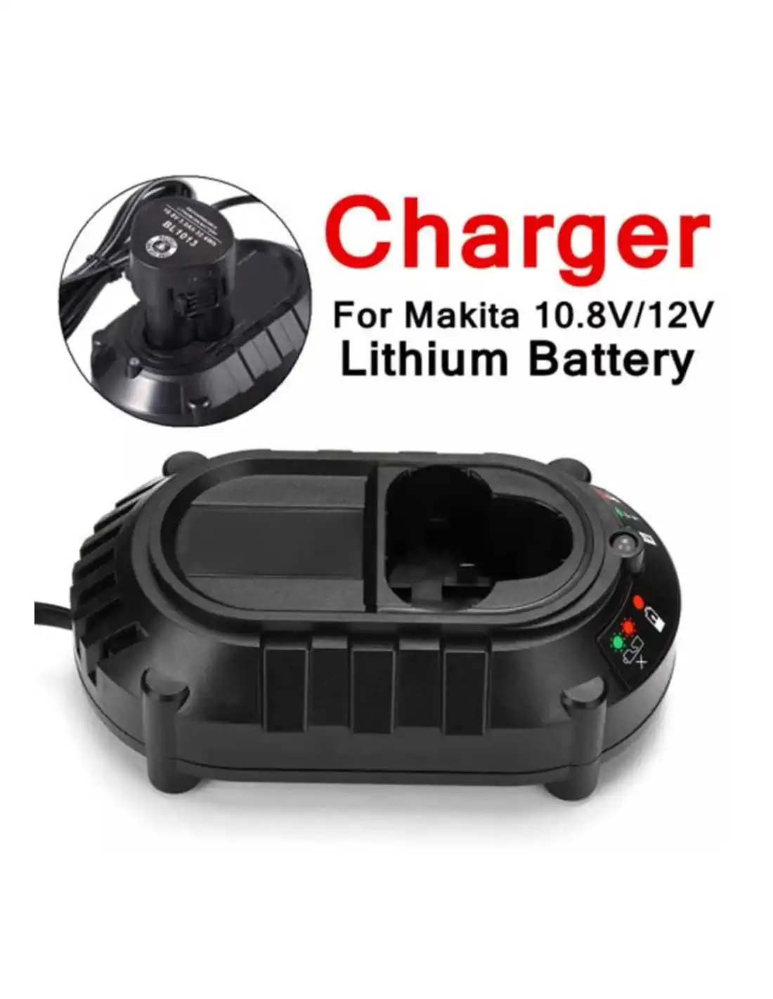 Chargeur de batterie Li-ion pour Makita BL1013 BL1014 BL7010 10.8V-12V Batteries Lithium-ion Remplacez pour DC07SA DC10WA Tournevis de perceuse électrique Outils Chargeur dalimentation 