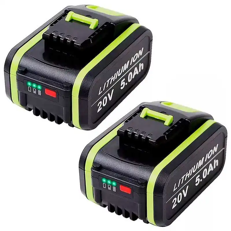 For Worx 20V 5.0Ah WA3551 WA3553 Lithium-Ion Battery Replacement (Twin Pack) ELE ELEOPTION - 1