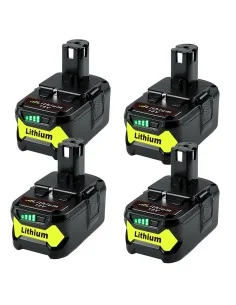 For Ryobi 18V 6.5Ah P107 P108 Lithium-Ion Battery Replacement (4 Pack)