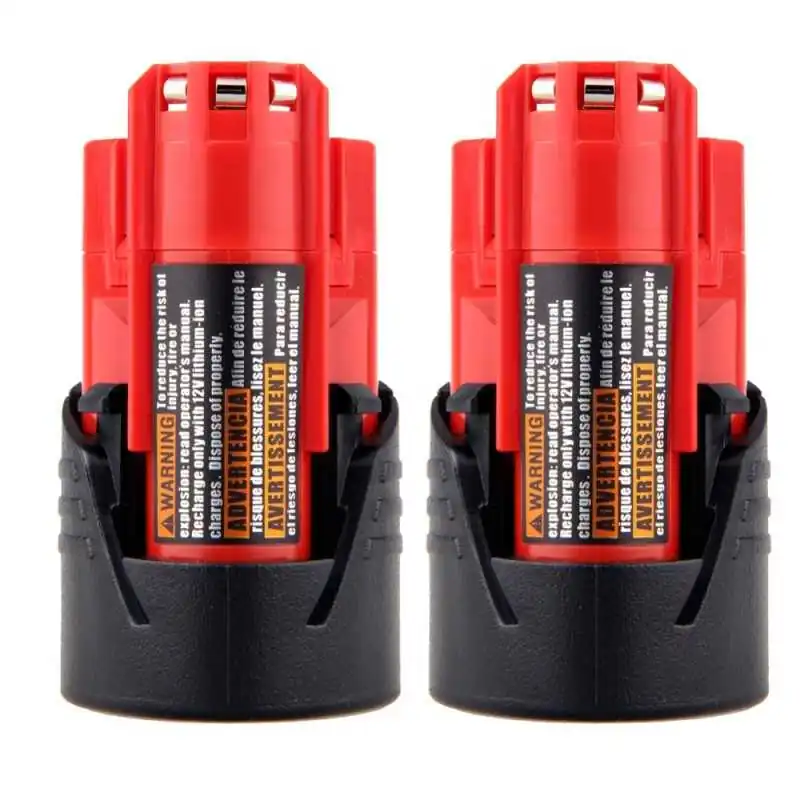 For Milwaukee 12V 3.0Ah M12B 48-11-2440 Lithium-Ion Battery Replacement (Twin Pack) ELE ELEOPTION - 1