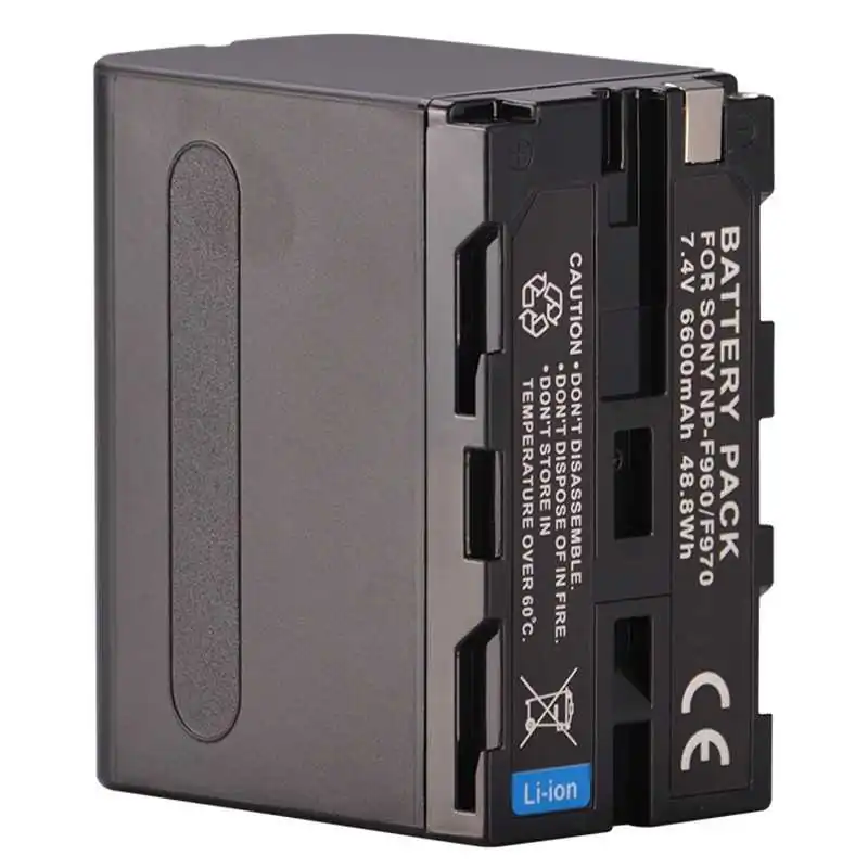 For Sony NP-F970 NP-F960 7.4V 6600mAh Rechargeable Li-ion Battery Replacement ELE ELEOPTION - 1