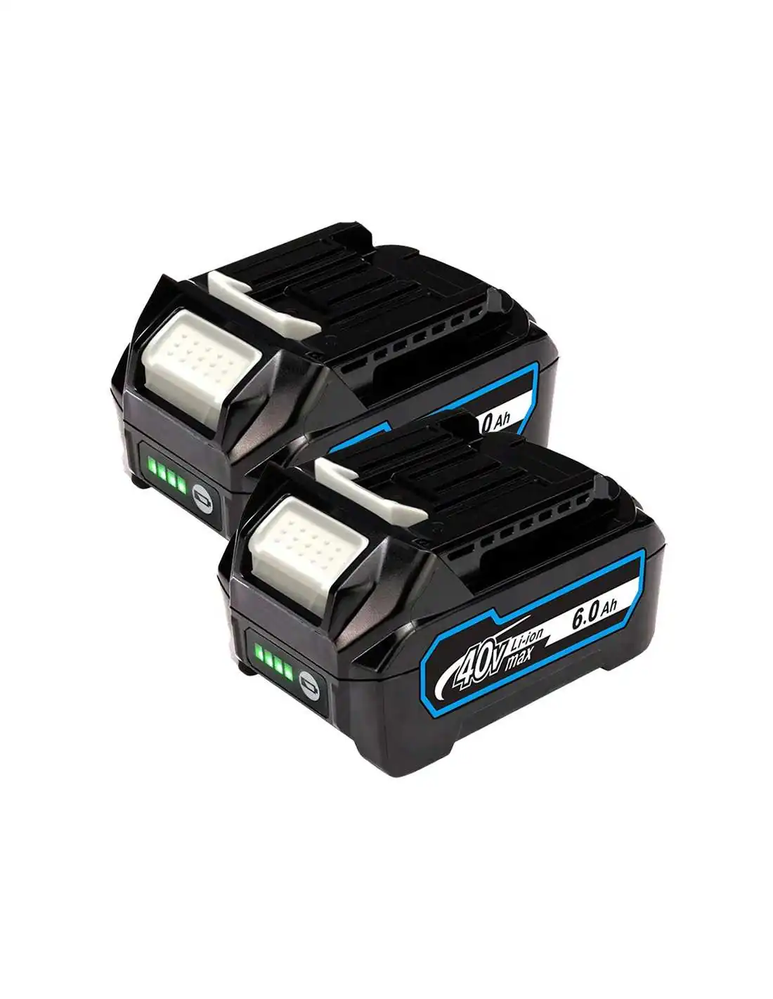 For Makita 6.0Ah 40V Max XGT BL4025 BL4040 Lithium-Ion Battery Replacement (Twin Pack)