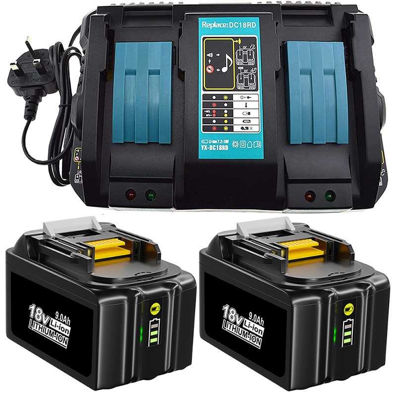 For Makita 18V 9.0Ah BL1890B Battery Replacement (Twin Pack) & For Makita DC18RD Fast Charger Replacement ELE ELEOPTION - 1