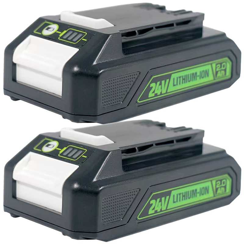 For Greenworks 24V 2.0Ah BAG708 G24B2 Lithium-Ion Battery Replacement (Twin Pack) ELE ELEOPTION - 1